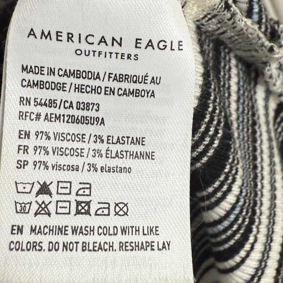 American Eagle T Shirt Womens Small Stripes Black White Soft Casual - Picture 8 of 10